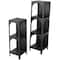 Black Metal 2 & 3 Shelf Storage Shelving Unit with Arched Openings, 2ct.